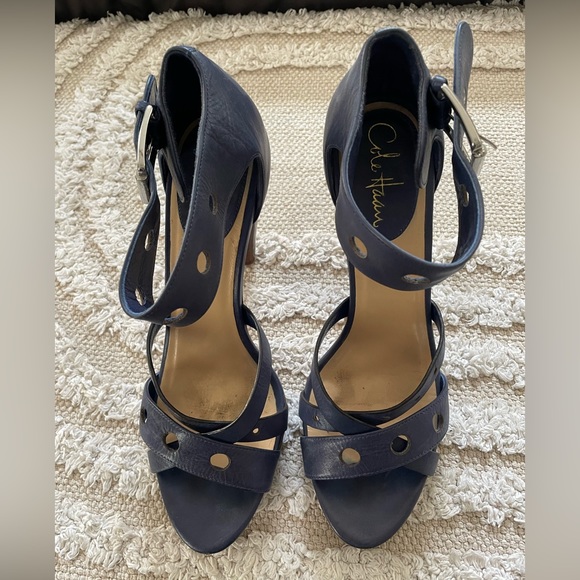 Cole Haan Blue Leather Strappy Sandals Sz 8 - Picture 3 of 6